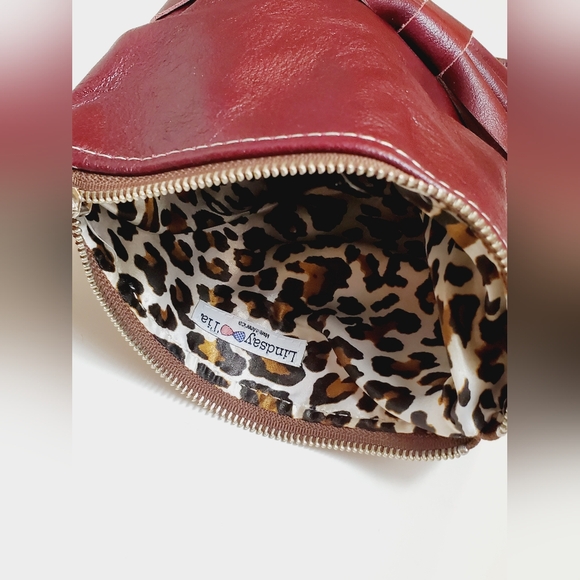 Lindsay Tia Leather Mini Bow Clutch Bag Handmade in America - Picture 5 of 6